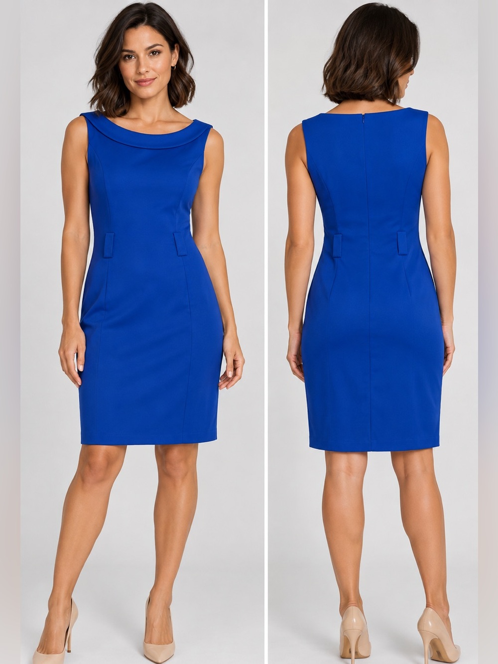 AGB Dress Women’s Size 12 Royal Blue Sleeveless Sheath Knee Length Career